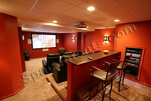 Finished Basement Design and Remodeling Projects by Spacements, Inc.