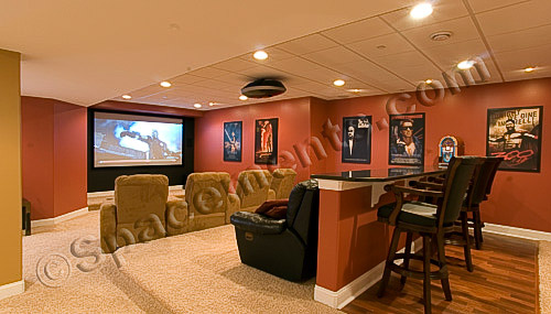 Finished Basement Design and Remodeling Projects by Spacements, Inc.