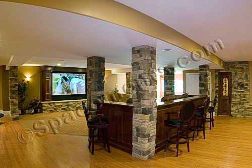 Finished Basement Design and Remodeling Projects by Spacements, Inc.