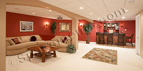 Finished Basement Design and Remodeling Projects by Spacements, Inc.