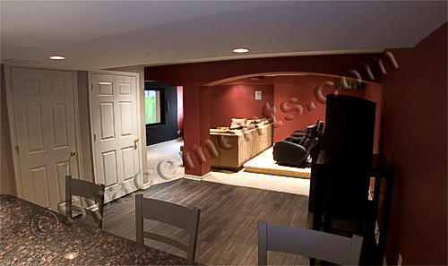 Finished Basement Design and Remodeling Projects by Spacements, Inc.