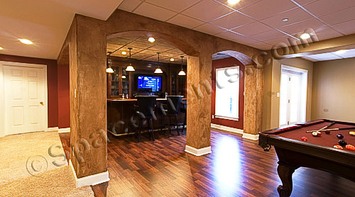 Finished Basement Design and Remodeling Projects by Spacements, Inc.