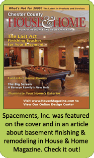 Spacements, Inc. in an article about Basement Design and Finishing Basements in House & Home Magazine!